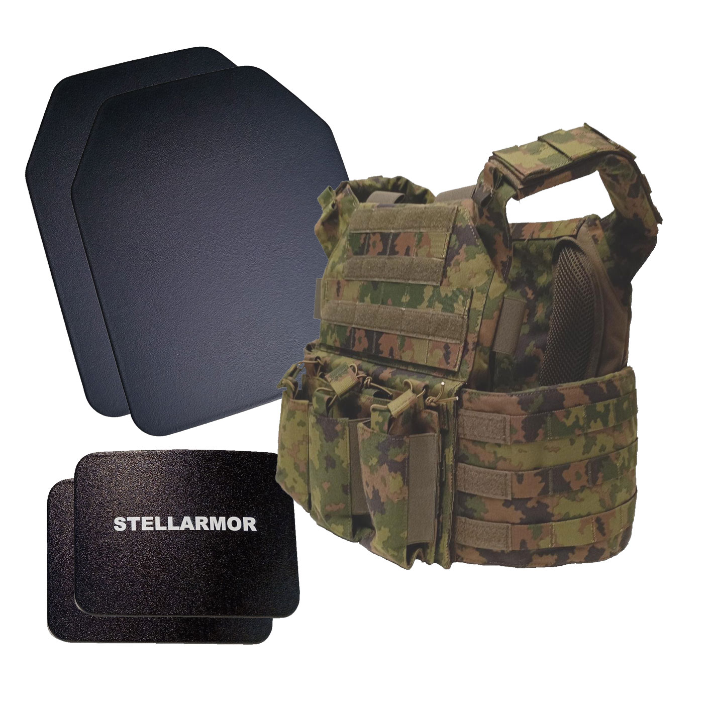 Combo: Plate Carrier, M24, 2 x luotisuojalevy, III+ ja kylkisuojalevypari, III+