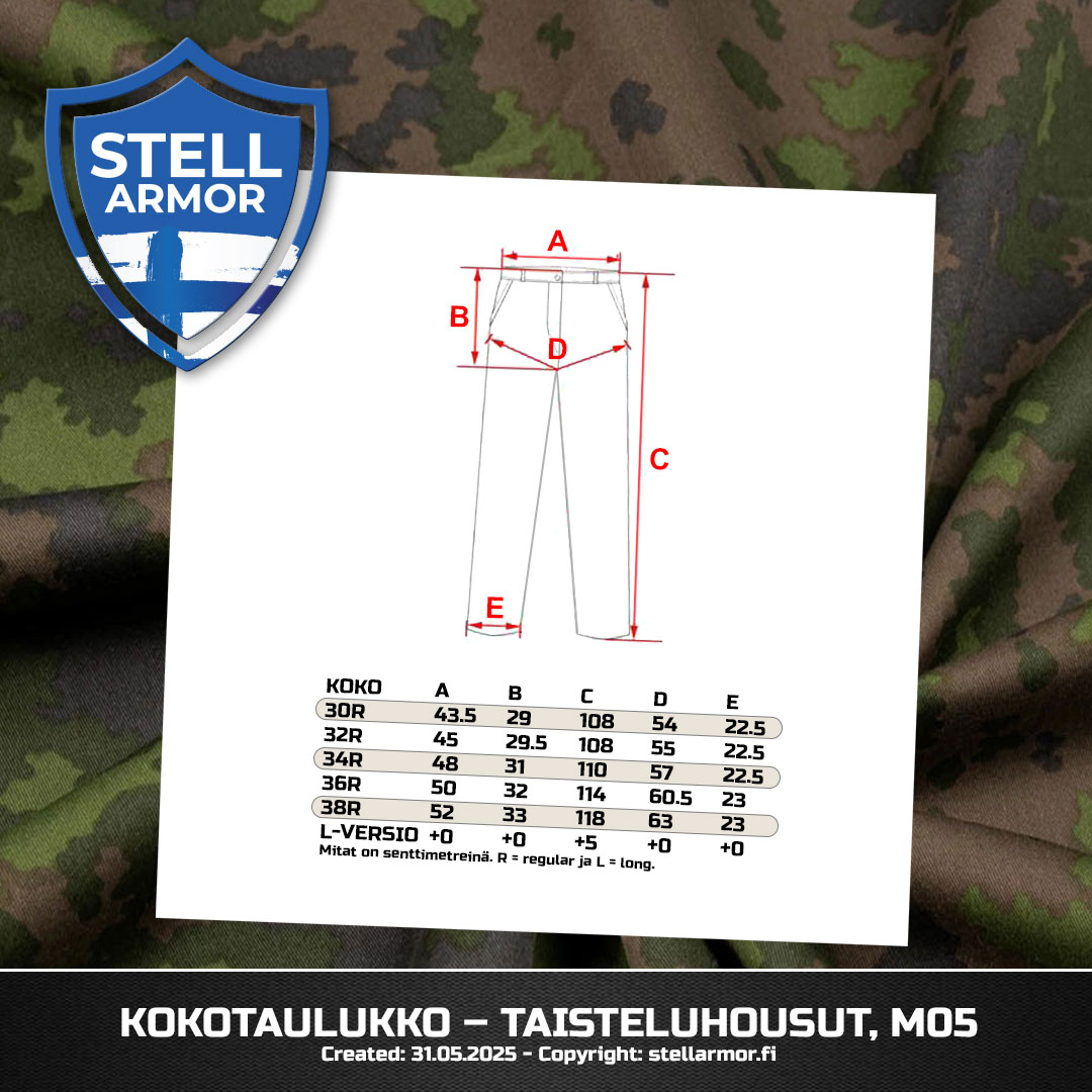 Taisteluhousut, M05, 36L